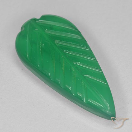 3.06ct 天然 三叶草绿色 玛瑙, 花形切割, 半透明