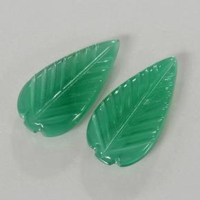5.71天然绿色玛瑙，花形切工，17.9×9.5毫米，半透明