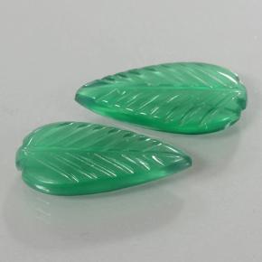 5.71天然绿色玛瑙，花形切工，17.9×9.5毫米，半透明