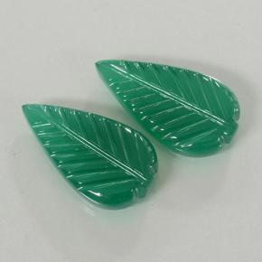 8.71天然绿色玛瑙，花形切工，18×9.9毫米，半透明