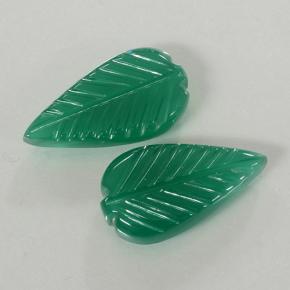 8.71天然绿色玛瑙，花形切工，18×9.9毫米，半透明