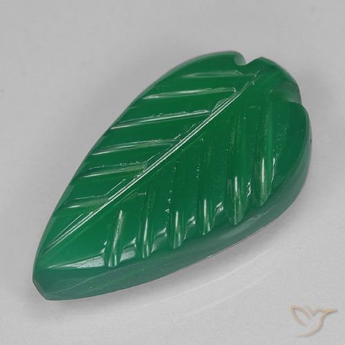 3.60ct 天然 中绿色 玛瑙, 花形切割, 半透明