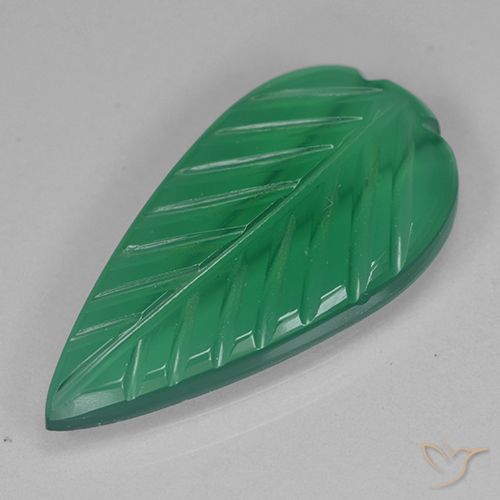 2.75ct 天然 中绿色 玛瑙, 花形切割, 透明