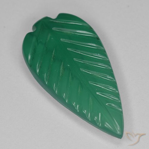 2.19ct 天然 中绿色 玛瑙, 花形切割, 半透明