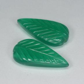 6.48天然绿色玛瑙，花形切工，17.7×8.9毫米，半透明