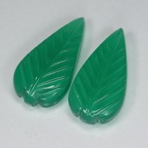 6.48天然绿色玛瑙，花形切工，17.7×8.9毫米，半透明