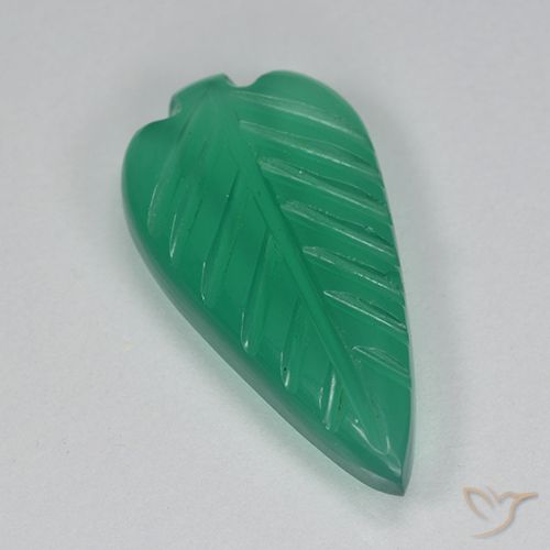 2.83ct 天然 中绿色 玛瑙, 花形切割, 半透明