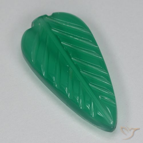 2.82ct 天然 中绿色 玛瑙, 花形切割, 半透明