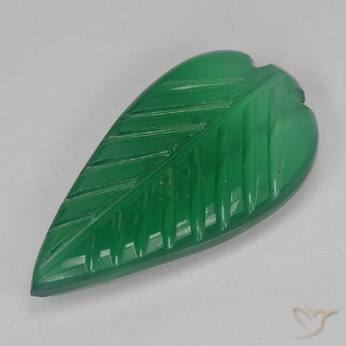 3.69ct 天然 森林绿 玛瑙, 花形切割, 半透明