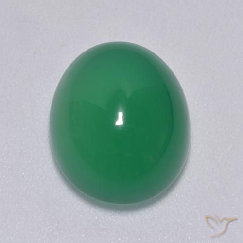 8.01ct 天然 中绿色 玛瑙, 椭圆形, 半透明