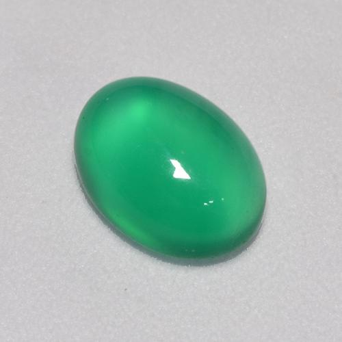1.23克拉天然绿色玛瑙，椭圆形切割，7.9×5.9毫米，透明
