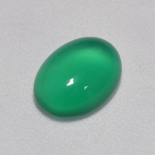 1.23克拉天然绿色玛瑙，椭圆形切割，7.9×5.9毫米，透明