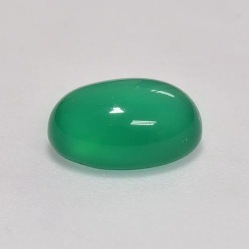 1.23克拉天然绿色玛瑙，椭圆形切割，7.9×5.9毫米，透明