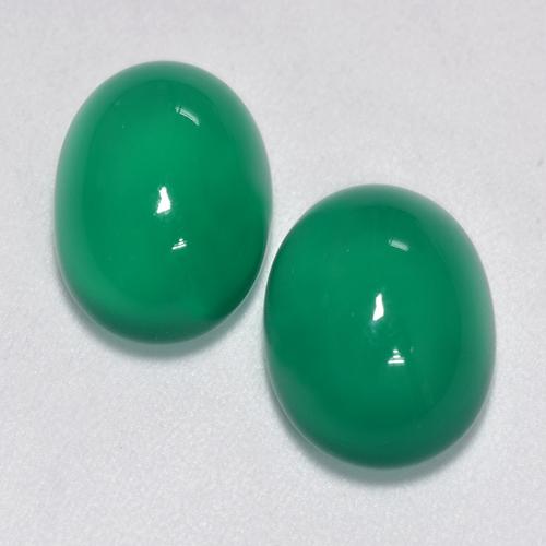 6.97天然绿色玛瑙，椭圆形切割，10.9×7.9毫米，透明