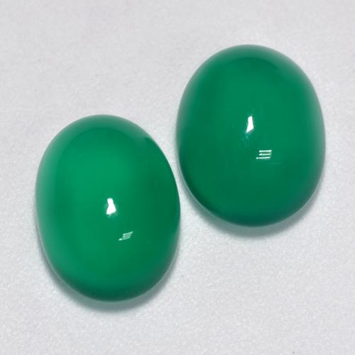 6.97天然绿色玛瑙，椭圆形切割，10.9×7.9毫米，透明