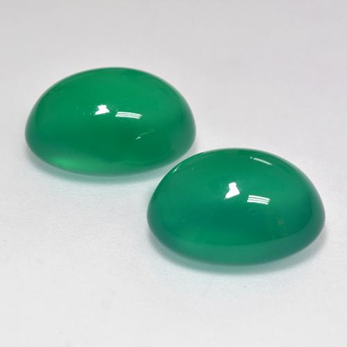 6.97天然绿色玛瑙，椭圆形切割，10.9×7.9毫米，透明