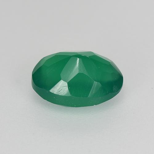 0.98克拉天然绿色玛瑙，椭圆形切割，7.3×5.3毫米，半透明
