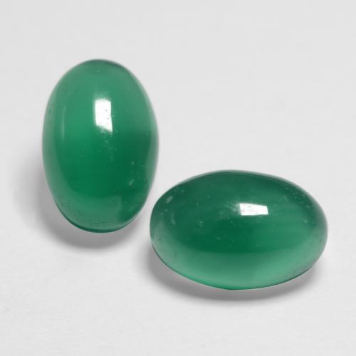 1.10天然绿色玛瑙，椭圆形切割，6.2×4.2毫米，半透明