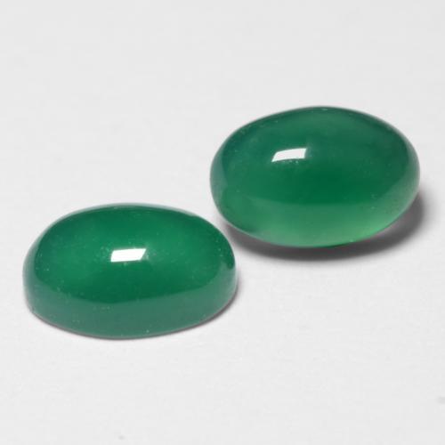 1.10天然绿色玛瑙，椭圆形切割，6.2×4.2毫米，半透明