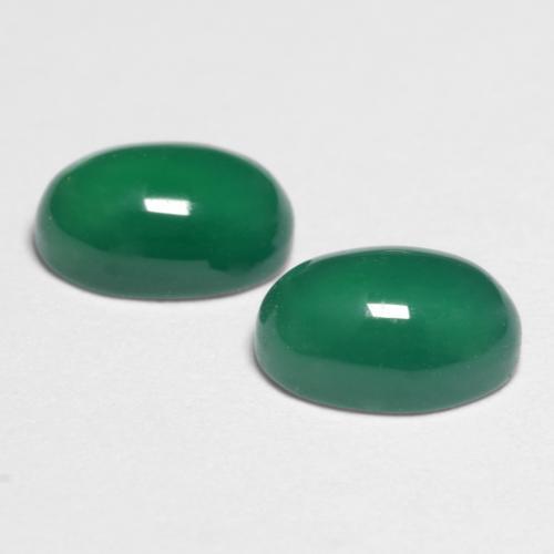 1.10天然绿色玛瑙，椭圆形切割，6.2×4.2毫米，半透明