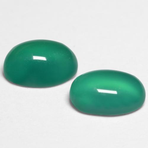 1.09天然绿色玛瑙，椭圆形切割，6.2×4.2毫米，半透明