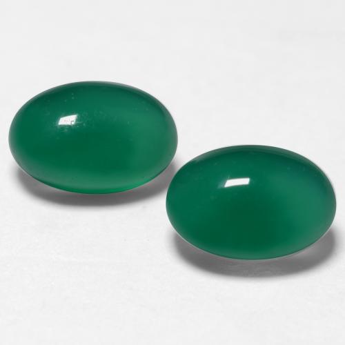 1.17天然绿色玛瑙，椭圆形切割，6.1×4.2毫米，半透明