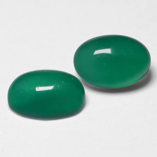 1.17天然绿色玛瑙，椭圆形切割，6.1×4.2毫米，半透明