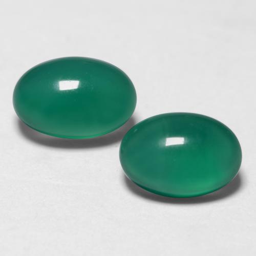 1.08天然绿色玛瑙，椭圆形切割，5.9×4.1毫米，半透明