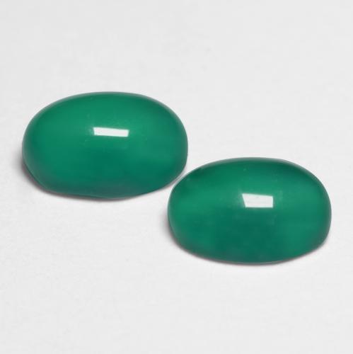 1.08天然绿色玛瑙，椭圆形切割，5.9×4.1毫米，半透明