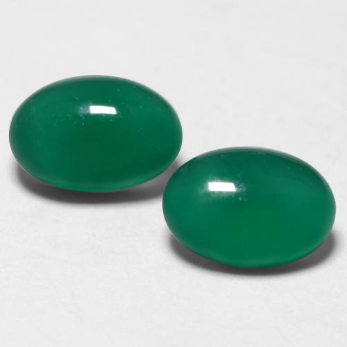 1.29天然绿色玛瑙，椭圆形切割，6.1×4.1毫米，半透明