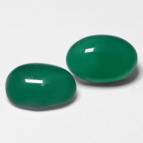 1.29天然绿色玛瑙，椭圆形切割，6.1×4.1毫米，半透明