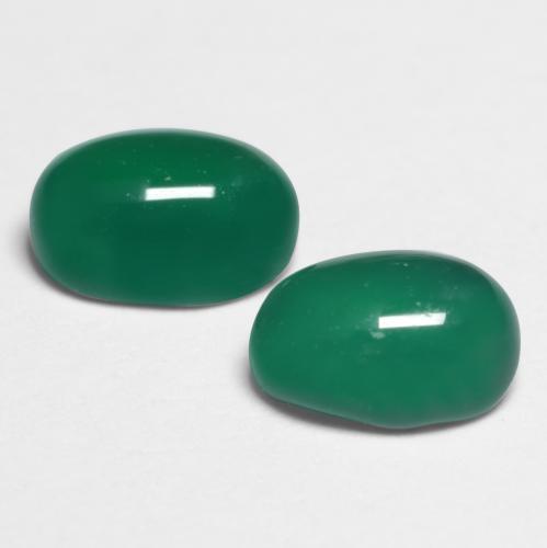 1.29天然绿色玛瑙，椭圆形切割，6.1×4.1毫米，半透明