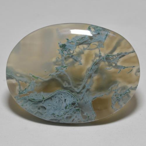 30.79克拉天然多色玛瑙，椭圆形切割，31.8×23.8毫米，半透明