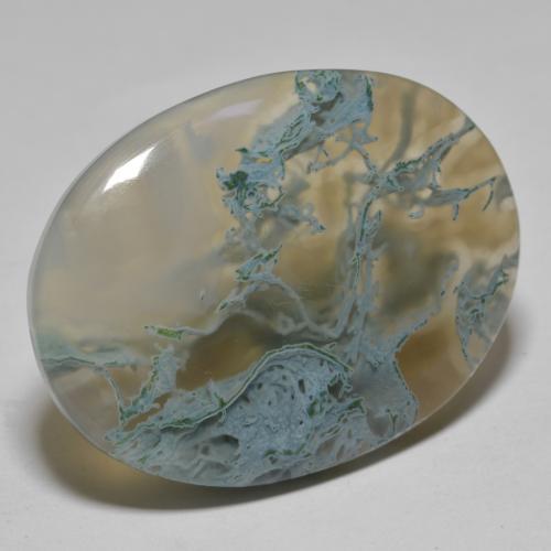 30.79克拉天然多色玛瑙，椭圆形切割，31.8×23.8毫米，半透明
