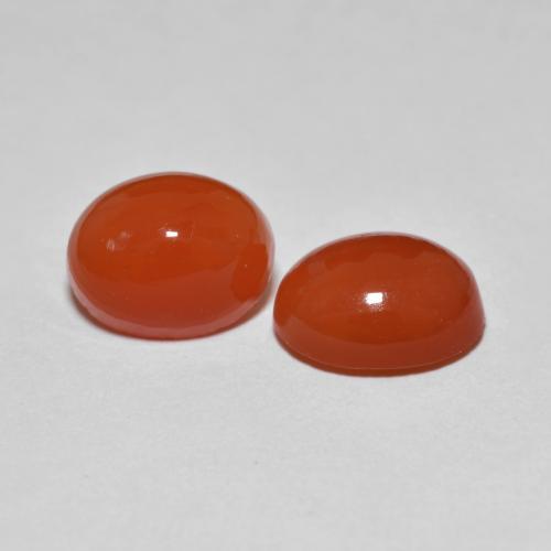 3.54天然红色玛瑙，椭圆形切割，8.5×6.8毫米，半透明