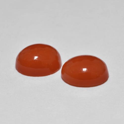 3.54天然红色玛瑙，椭圆形切割，8.5×6.8毫米，半透明