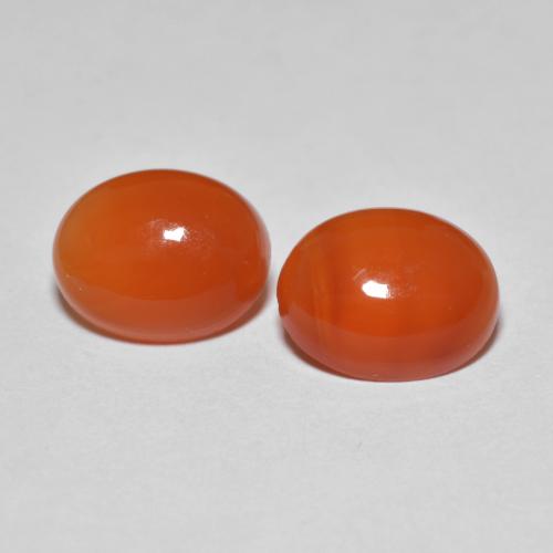 3.32天然橙色玛瑙，椭圆形切割，8.9×7.1毫米，透明