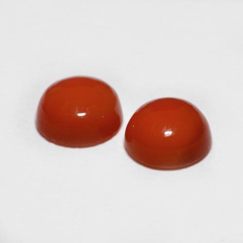 1.60天然红色玛瑙，圆形切割，5.95毫米，透明