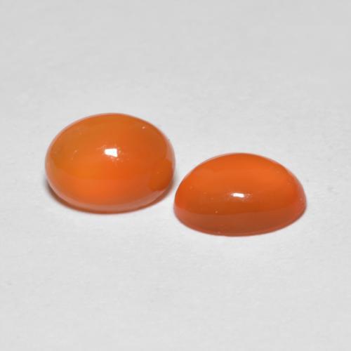 1.41天然橙色玛瑙，椭圆形切割，6.7×5.1毫米，透明