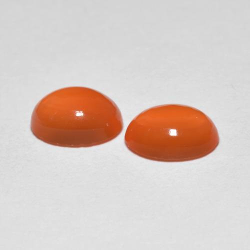 1.41天然橙色玛瑙，椭圆形切割，6.7×5.1毫米，透明