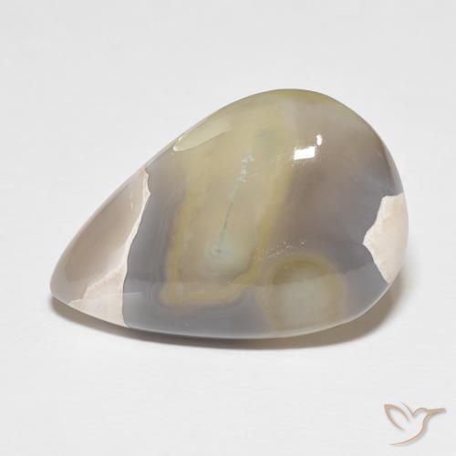 26.97ct 天然 多色白 玛瑙, 梨形, 不透明