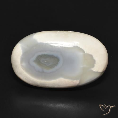 24.26ct 天然 多色白 玛瑙, 椭圆形, 不透明