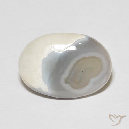 8.92ct 天然 多色白 玛瑙, 椭圆形, 不透明