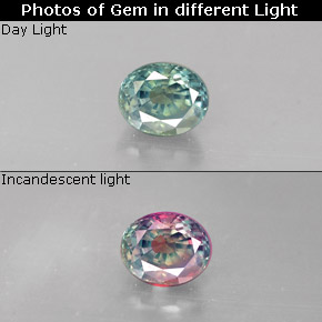 0.36克拉天然多色亚历山大石，椭圆形切割，4.3×3.5毫米，VVS-VS