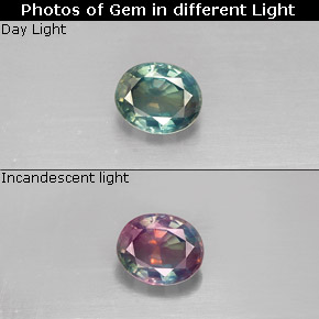 0.33克拉天然多色亚历山大石，椭圆形切割，4.5×3.7毫米，VVS-VS