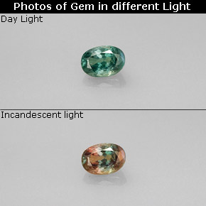 0.33克拉天然多色亚历山大石，椭圆形切割，4.7×3.3毫米，VVS-VS