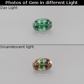 0.37克拉天然多色亚历山大石，椭圆形切割，4.5×3.3毫米，VS