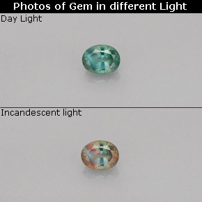 0.26克拉天然多色亚历山大石，椭圆形切割，4.1×3.3毫米，VS