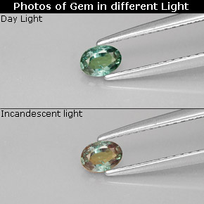 0.23克拉天然多色亚历山大石，椭圆形切割，4.5×3.2毫米，VS