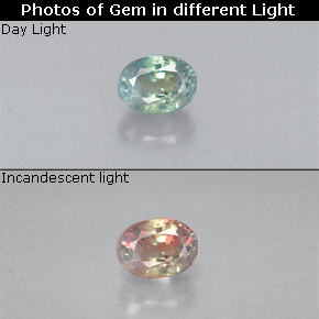 0.16克拉天然多色亚历山大石，椭圆形切割，3.4×2.6毫米，VS